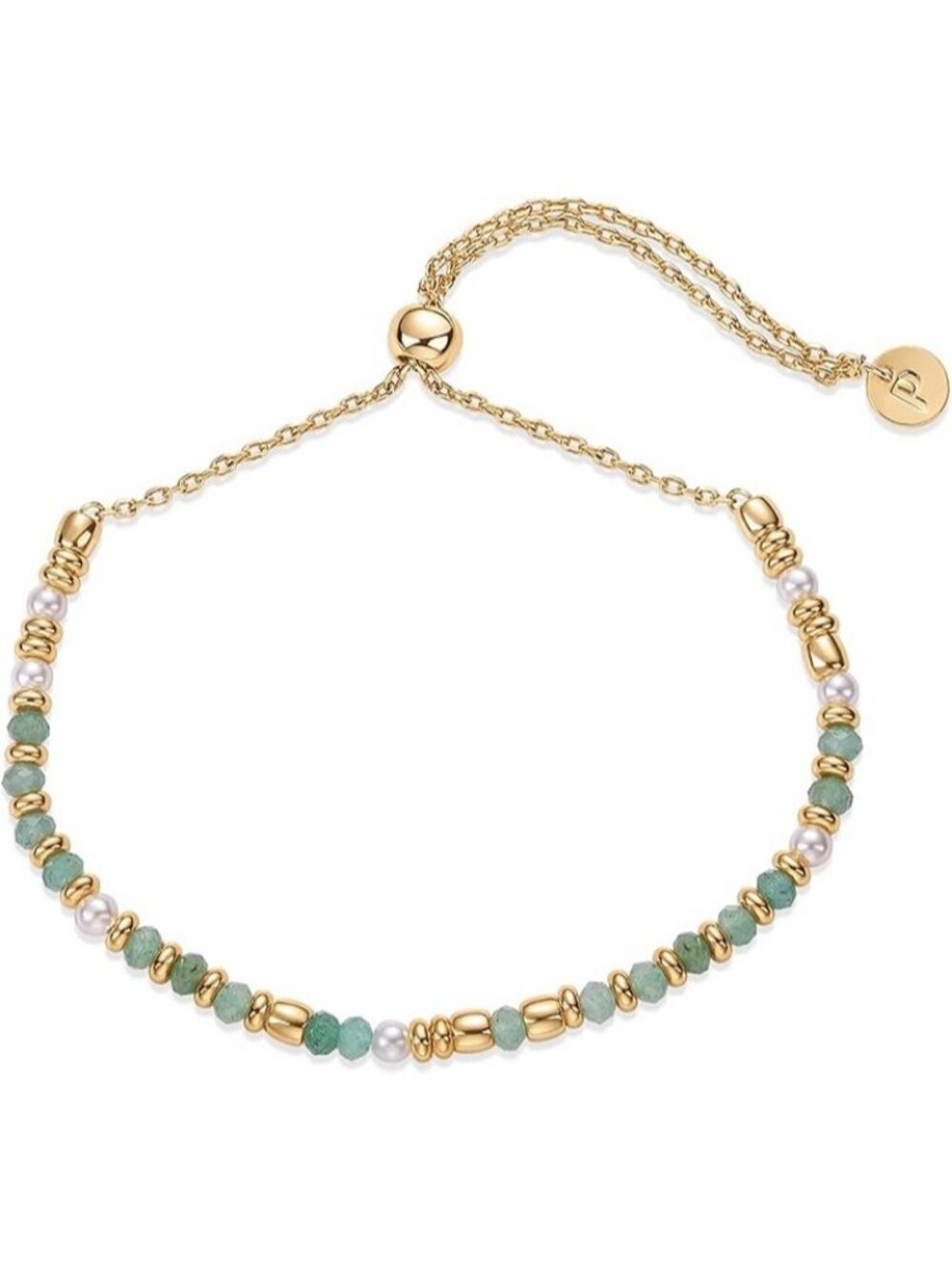 Amazonite 14K Yellow Gold Plated Gemstone Beaded Bracelets for Women